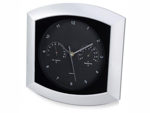 Погодная станция настенная Кусто, серебристый/черный (Р) 