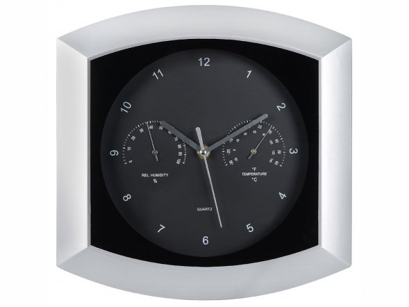 Погодная станция настенная Кусто, серебристый/черный (Р) 