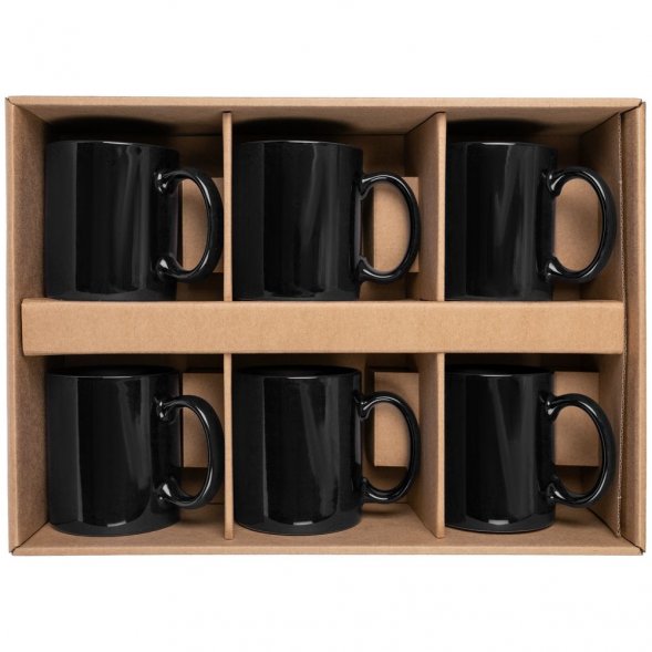 Набор из 6 кружек Promo, черный 