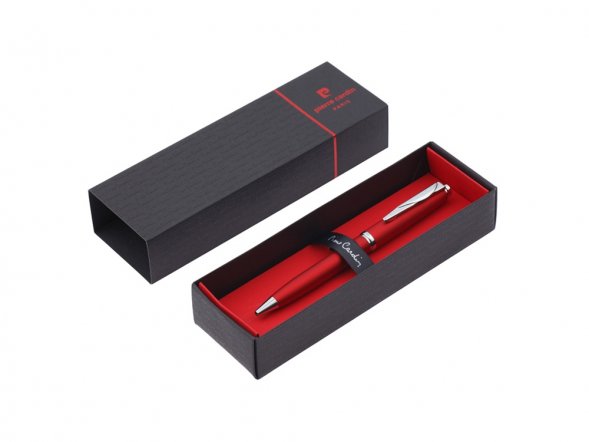 Ручка шариковая Pierre Cardin GAMME Classic с поворотным механизмом, красный матовый/серебро 