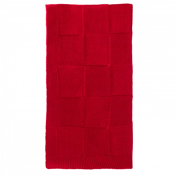 Плед Cella вязаный, красный (без подарочной коробки) 