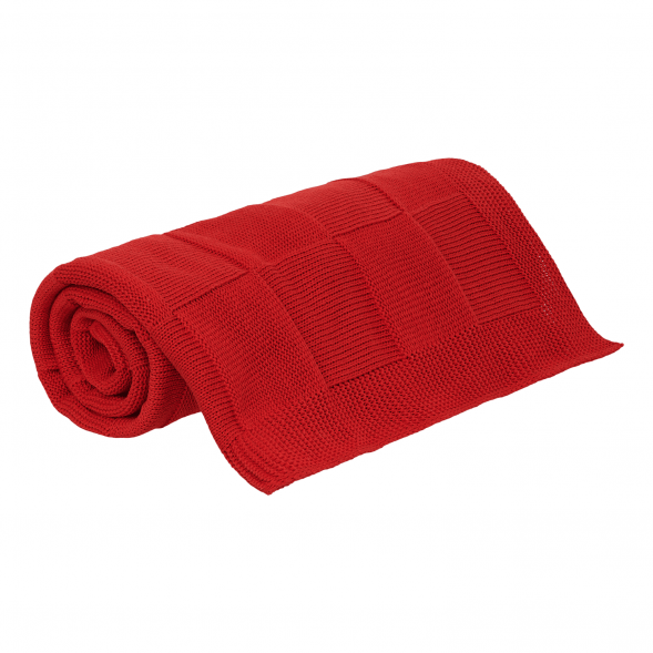 Плед Cella вязаный, красный (без подарочной коробки) 