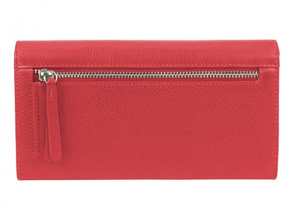 Кошелёк женский BUGATTI Linda, красный, натуральная воловья кожа, 19х3х10 см 