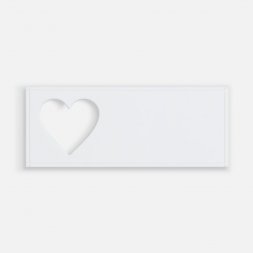 Лейбл из ПВХ с вырубкой «Сердце», белый