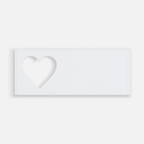 Лейбл из ПВХ с вырубкой «Сердце», белый 