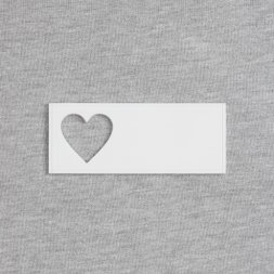 Лейбл из ПВХ с вырубкой «Сердце», белый