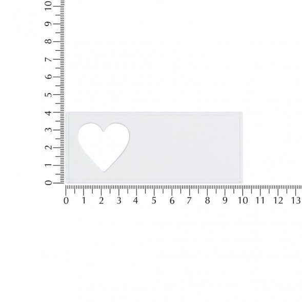 Лейбл из ПВХ с вырубкой «Сердце», белый 
