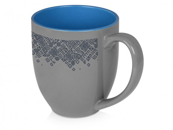 Кружка керамическая Gracy 450мл, серый/голубой 