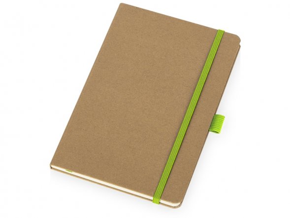 Блокнот Sevilia Hard, твердая обложка из крафта A5, 80 листов, крафтовый/зеленое яблоко 