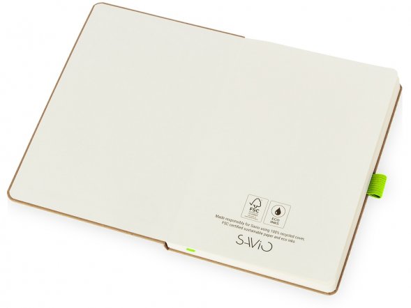 Блокнот Sevilia Hard, твердая обложка из крафта A5, 80 листов, крафтовый/зеленое яблоко 