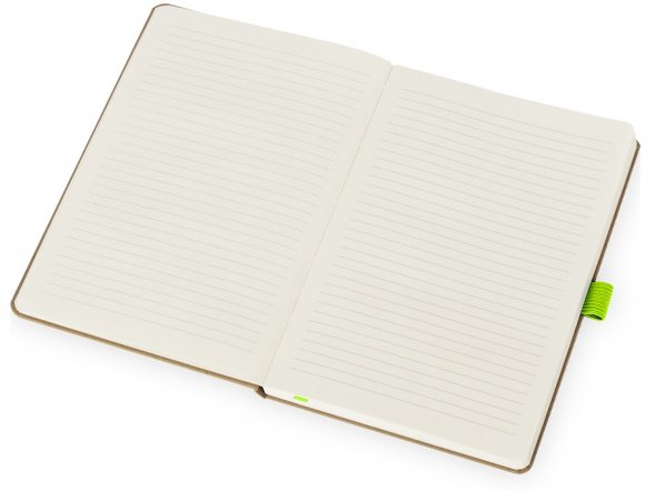 Блокнот Sevilia Hard, твердая обложка из крафта A5, 80 листов, крафтовый/зеленое яблоко 