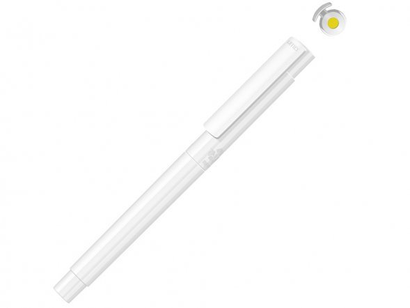 Капиллярная ручка в корпусе из переработанного материала rPET RECYCLED PET PEN PRO FL, белый с желтым 