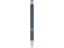 Шариковая кнопочная ручка Moneta с матовым антискользящим покрытием, синий
