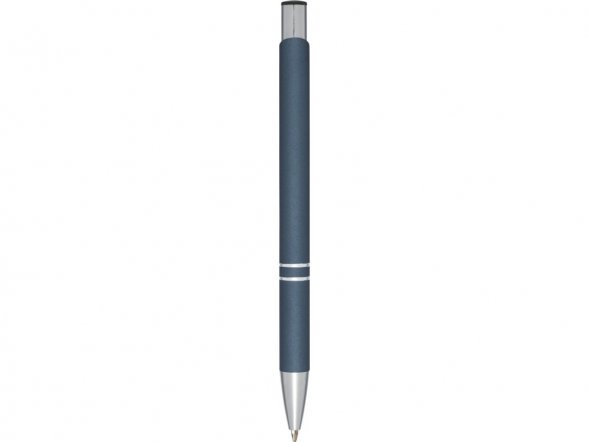 Шариковая кнопочная ручка Moneta с матовым антискользящим покрытием, синий 