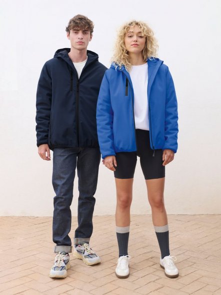 Куртка софтшелл с капюшоном мужская Falcon Men, синяя 