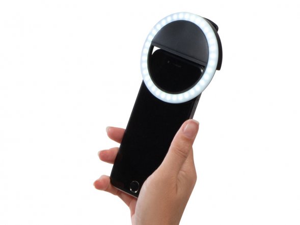 Световое кольцо для селфи Glitter, черный 