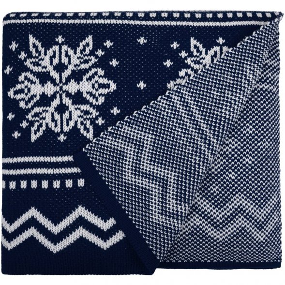 Плед Elnik, синий с молочно-белым 