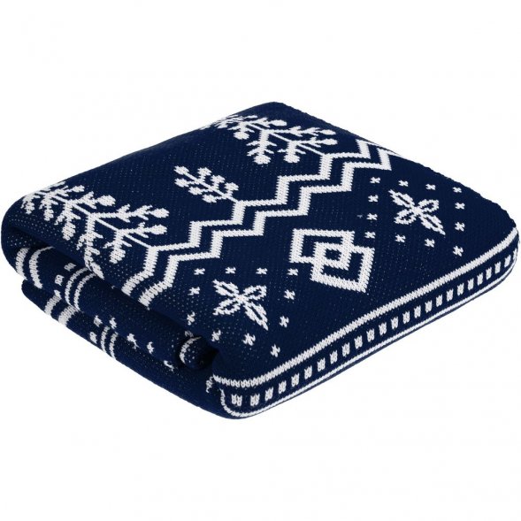 Плед Elnik, синий с молочно-белым 