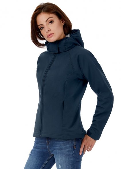 Куртка женская Hooded Softshell темно-синяя 