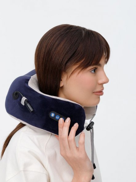 Дорожная подушка-массажер inRelax, синяя 