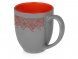 Кружка керамическая Gracy 450мл, серый/красный 