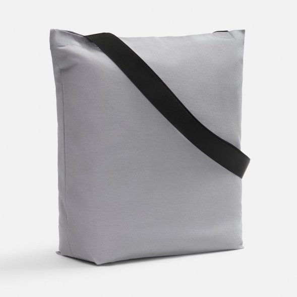 Шопер B5, серый с широкими черными ручками 