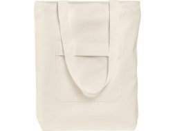 Сумка на молнии Zipper из хлопка 280 г c карманом на молнии спереди, натуральный