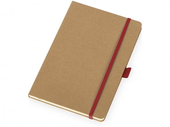 Блокнот Sevilia Hard, твердая обложка из крафта A5, 80 листов, крафтовый/красный 