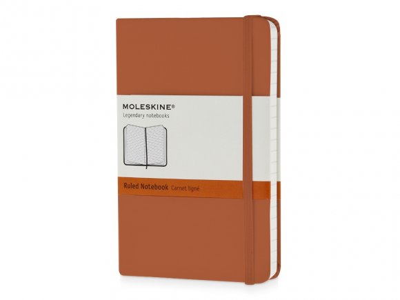 Записная книжка Moleskine Classic (в линейку) в твердой обложке, Pocket (9x14см), оранжевый коралл 