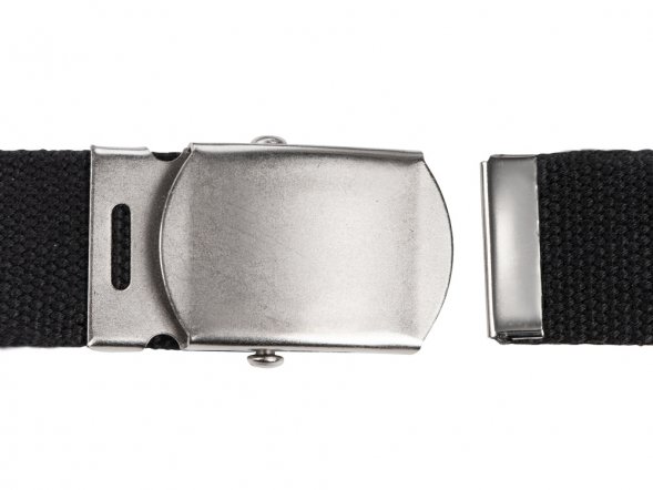 Ремень на пояс Canvas из ткани с металлической пряжкой, черный 