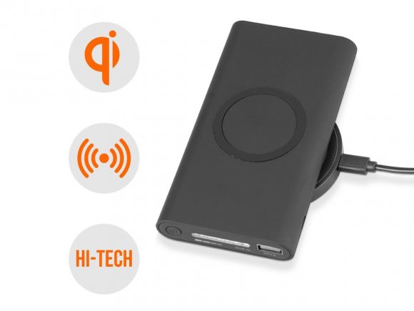Портативный набор с беспроводным зарядным устройством (power bank) Force, 8000 mAh 
