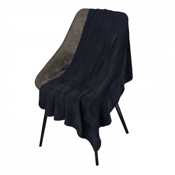 Плед Cella вязаный, синий (без подарочной коробки) 