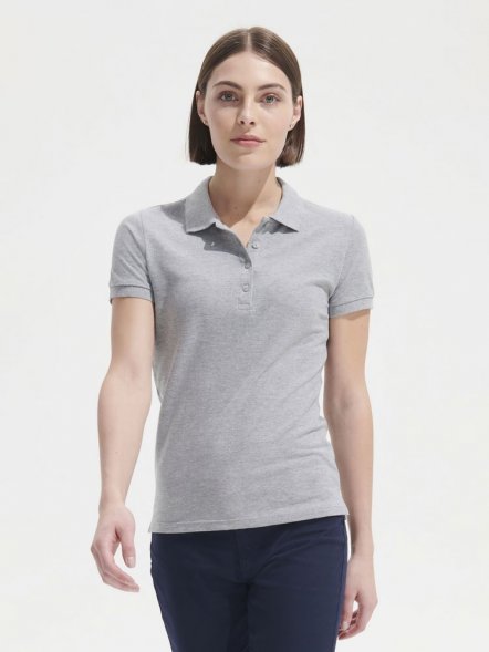 Рубашка поло женская People 210, голубая 