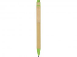 Ручка шариковая Salvador, натуральный/зеленый, черные чернила