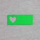 Лейбл из ПВХ с вырубкой «Сердце», зеленый неон 