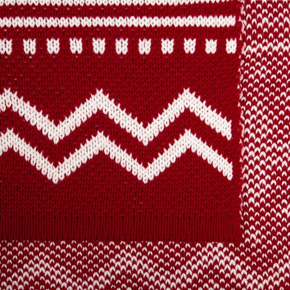 Плед Elnik, красный с молочно-белым 