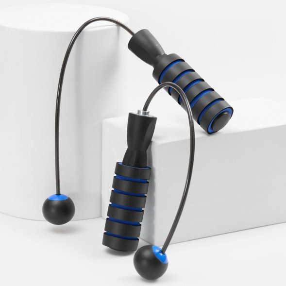Беспроводная скакалка Silentino, черная с синим 