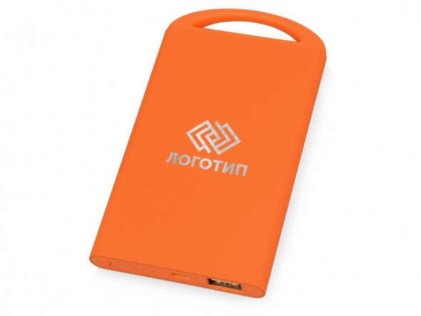 Портативное зарядное устройство Shine с зеркальной гравировкой, 4000 mAh, оранжевый 