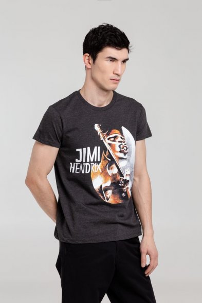 Футболка «Меламед. Jimi Hendrix», черный меланж 