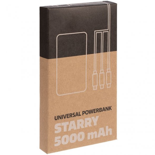 Аккумулятор Uniscend Starry с подсветкой, 5000 мАч, черный 