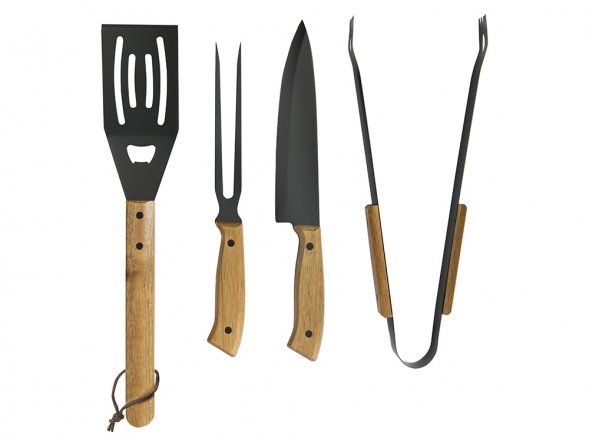 BBQ набор из акации, черный (P) 