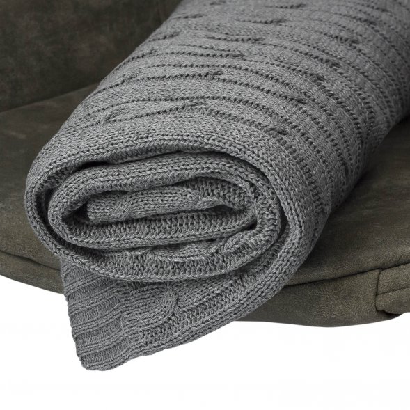 Плед Fado вязаный, серый (без подарочной коробки) 