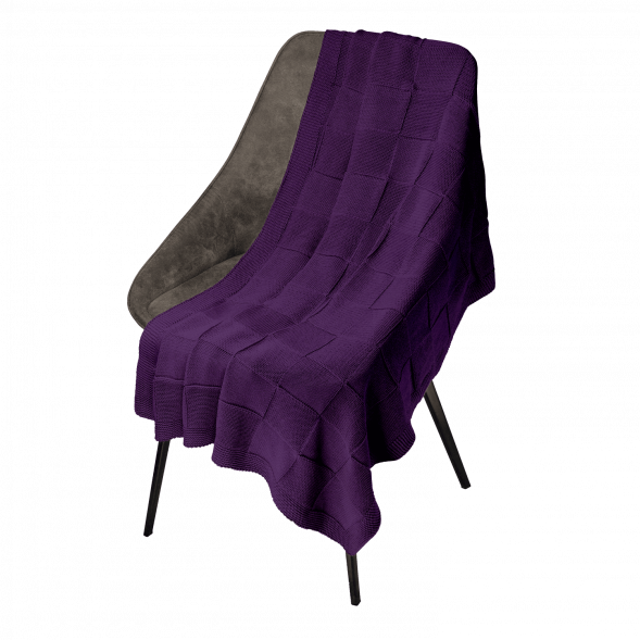 Плед Cella вязаный, фиолетовый (без подарочной коробки) 