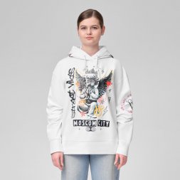 Худи с капюшоном ALEX белый Moscow