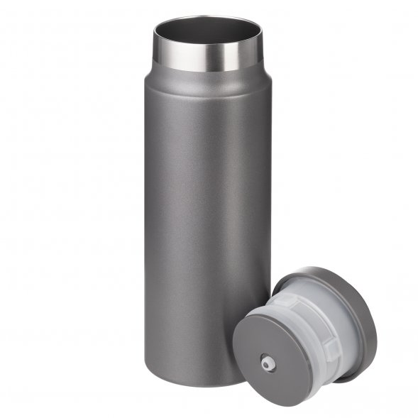 Термобутылка вакуумная герметичная Allegra, глянцевая серая 