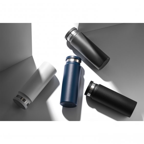 Термобутылка вакуумная герметичная Allegra, глянцевая серая 