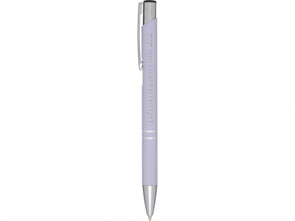 Шариковая кнопочная ручка Moneta с матовым антискользящим покрытием, лиловый 