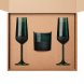 Подарочный набор свеча + 2 бокала для шампанского Emerald, зеленый 