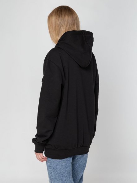 Худи унисекс с карманом на груди Chest Pocket, черное 