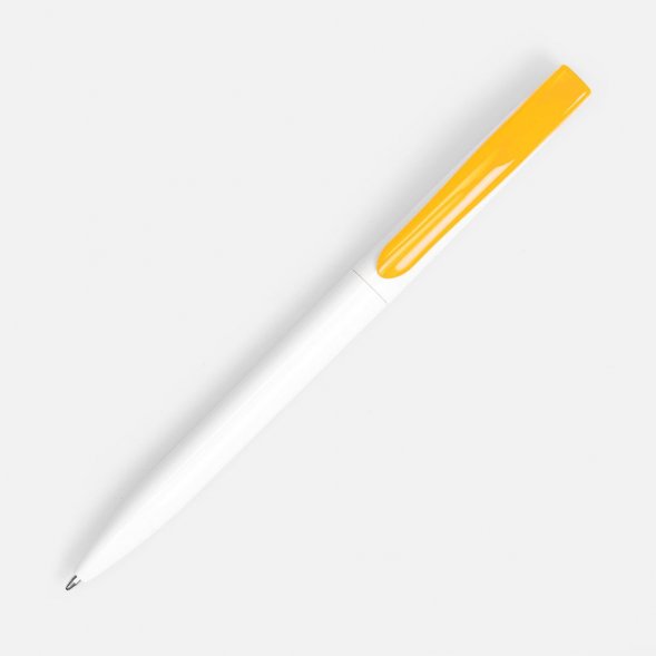 Ручка шариковая Pin, белая с желтым 